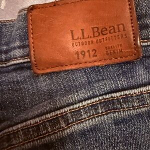 L.L. Bean Blue Denim Jeans with Brown Leather Patch